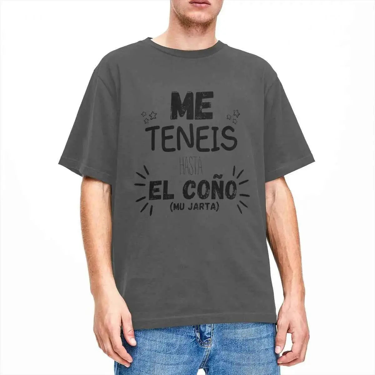 Men You Have Me Up To The Balls T Shirts Spanish Phrases Jokes Pure Cotton Tops Funny Short Sleeve O Neck Tees Big Size T-Shirt