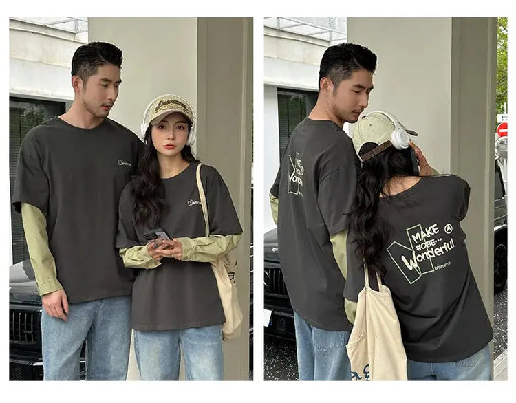 Fashion Family Long Sleeve T-shirt Parent-child Tee Korean Father Mother and Son Daughter Same Clothes Dad Mom and Baby Clothing - Mein Shop