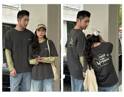 Fashion Family Long Sleeve T-shirt Parent-child Tee Korean Father Mother and Son Daughter Same Clothes Dad Mom and Baby Clothing