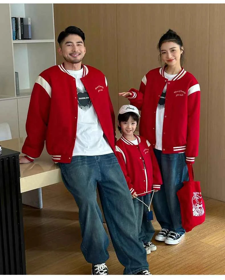 Winter Jacket for The Whole Family Warm Thick Coat Fashion Korean Father Mother and Daughter Son Children Long Sleeve Outerwear