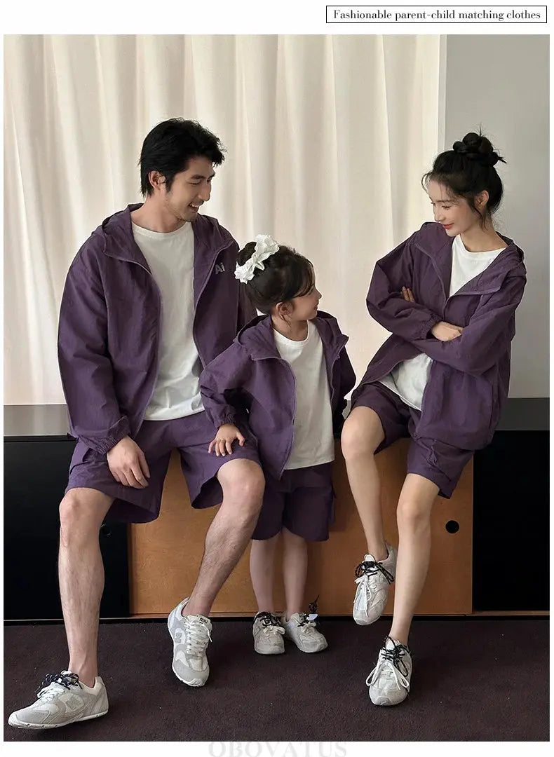 Family Matching Clothes Sets Men Women Baby Coat Shorts Suit Couples Kids Family Look Clothing Parent-Child Matching Costume - Mein Shop