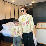 Family Sweatshirts Fashion Father Mother and Children Tops Korean Mom Dad and Daughter Son Matching Clothes Baby Toddler Romper Mein Shop