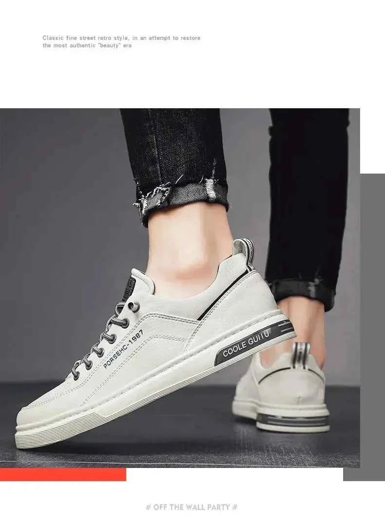 2025 New Trendy Versatile Cloth Shoes Men's Spring New Breathable White Shoes Men's Sports and Leisure Board Shoes Trendy Shoes