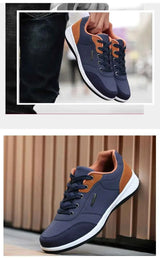 Leather Men Shoes Sneaker Trend Sports Running Breathable Men‘s Sneakers Non-slip Footwear Shoe for Male Walking Autumn