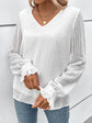 Elegant sexy shirt for women Small V-neck long sleeve solid color casual shirt for women - Mein Shop