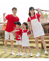 Family Vacation Clothing Resorts Look Parent Child Clothes Mom and Daughter Suspender Dress Two Piece Sets Dad Son Same Outfits Mein Shop