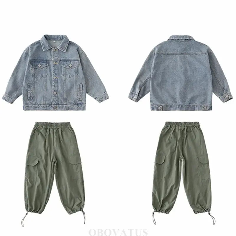 Spring Autumn Korean Parent-Child Clothing Set Matching Outfits for the Family Look Jacket Pants Clothes Set Dad Mum Kids Wear - Mein Shop