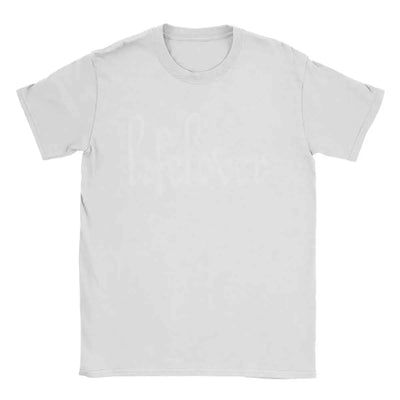 Men's T-Shirt Lifelover White Solid Logo Fun Pure Cotton Tee Shirt Short Sleeve T Shirt Crew Neck Tops 6XL
