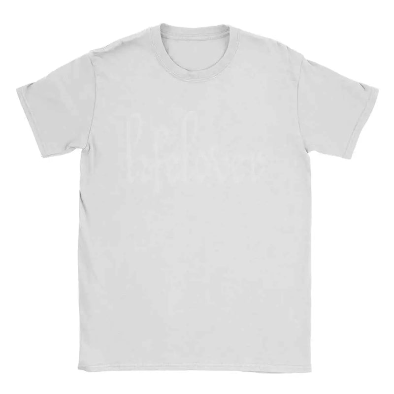 Men's T-Shirt Lifelover White Solid Logo Fun Pure Cotton Tee Shirt Short Sleeve T Shirt Crew Neck Tops 6XL