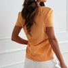 Women's Blouses T-shirt New Fashion Summer Pullover Tops White Short Sleeve Slim Fit V-Neck T-Shirt For Women Casual Clothing - Mein Shop
