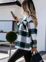 Shirts For Women Plaid Long Sleeve Button Up Shirt Collared Tops And Blouse 2024 Autumn Spring Fashion Loose Casual Black White