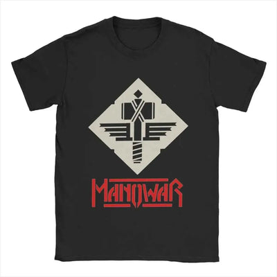 Men's T-Shirt Manowars Casual Pure Cotton Tee Shirt Short Sleeve T Shirts O Neck Tops 4XL 5XL