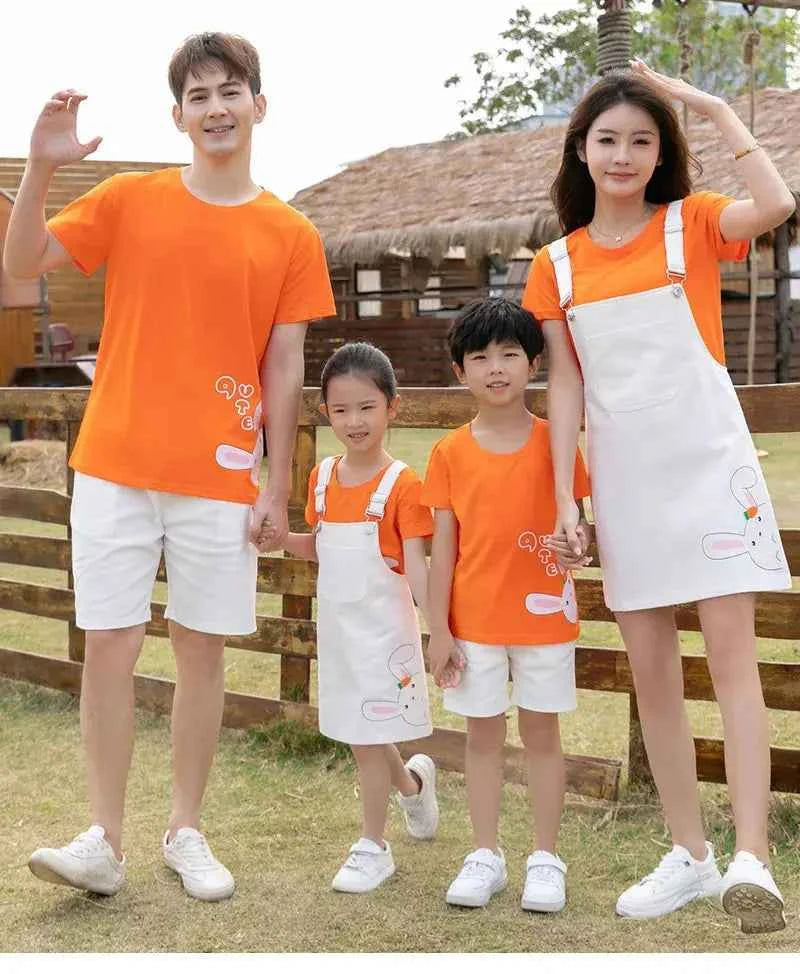 Family Vacation Clothing Resorts Look Parent Child Clothes Mom and Daughter Suspender Dress Two Piece Sets Dad Son Same Outfits