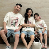 Family Matching Outfit Clothes Set For Summer Vacation Outerwear Beach Tshirt Shorts Clothing Suit Couple Kids Same Costume Wear - Mein Shop