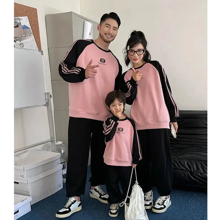 Parents and Children Warm Sweatshirts for The Whole Family Clothes Winter Father Mother and Son Daughter Thick Long Sleeve Tops - Mein Shop