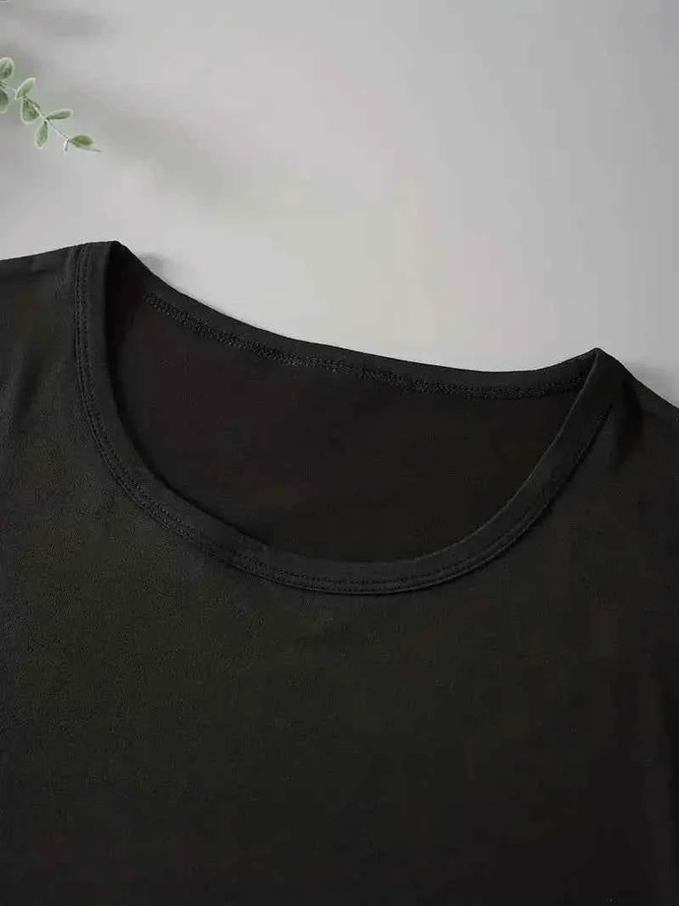 Women T Shirt Cartoon NEW YORK Letter Print Crew Neck Loose Top Tee Black T-shirt Female 90s Girls Graphic