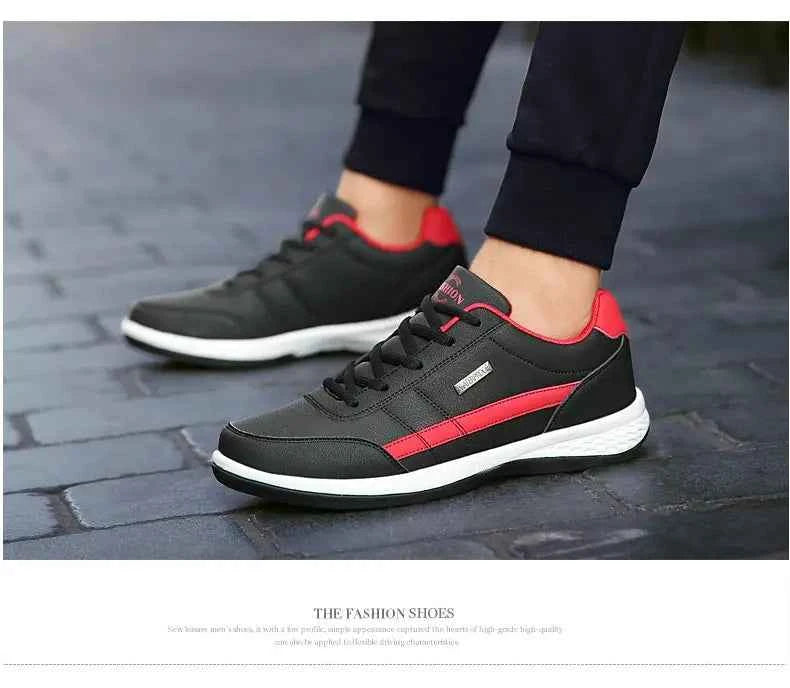 Leather Men Shoes Sneakers Trend Casual Shoe Italian Breathable Leisure Male Sneakers Non-slip Footwear Men Vulcanized Shoes