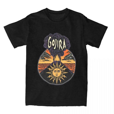 Men T-Shirt Gojiras Music Heavy Metal T-Shirts Hip Hop Humor Beach Tee Shirt Y2K Basic Custom Logo Cotton Tops Gift Idea