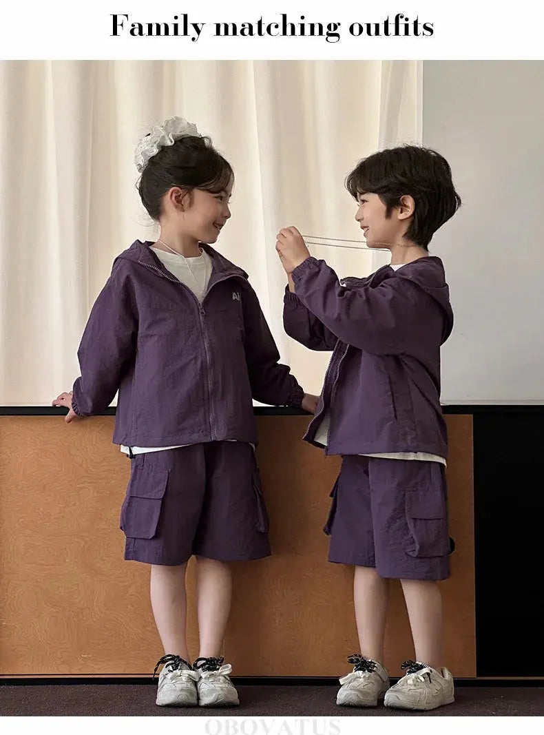 Family Matching Clothes Sets Men Women Baby Coat Shorts Suit Couples Kids Family Look Clothing Parent-Child Matching Costume - Mein Shop