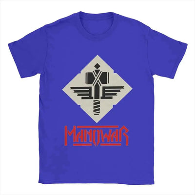 Men's T-Shirt Manowars Casual Pure Cotton Tee Shirt Short Sleeve T Shirts O Neck Tops 4XL 5XL