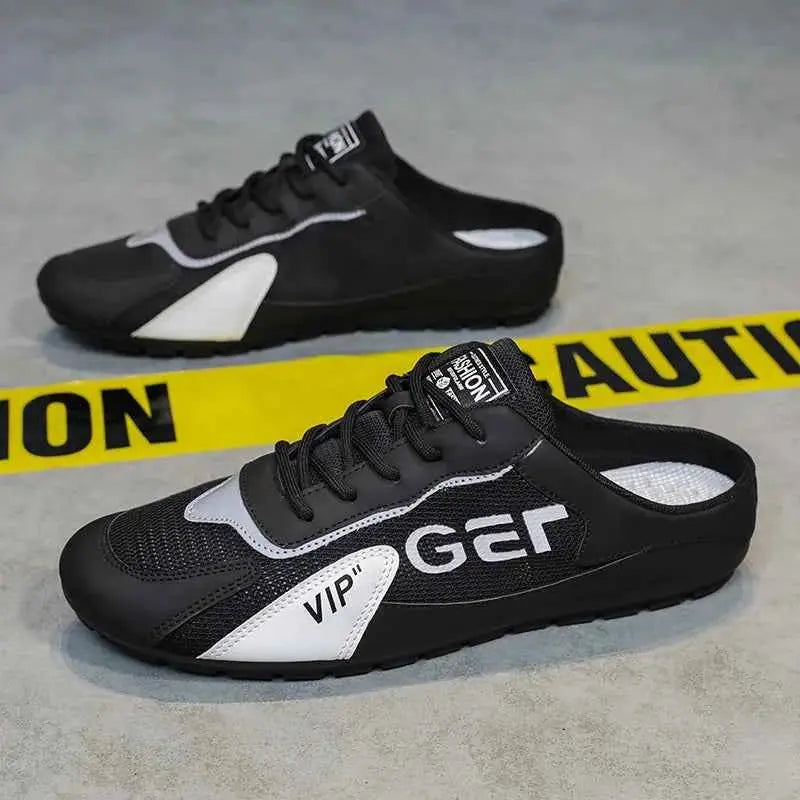 2025 New Men Slippers Trend Baotou Shoes for Men Summer Breathable Casual Shoe Vulcanized Flats Male Sneakers Half Slip-on Shoes