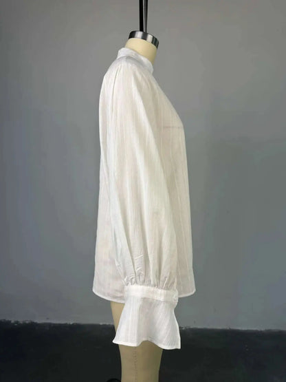 Fashion White Shirts Women Long Sleeve Oversize Blouse 2025 New Spring Summer Basic Tops Cotton Chic Shirt for Women - Mein Shop