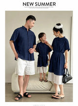 Family Matching Clothes Boy Girl Outfit Set Father and Son Shirt Shorts Suit Mother and Daughter Dress Same Girl Blouse Dress - Mein Shop