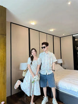 Fashion Family Matching Couple Clothes Mother and Daughter White Dress Dad and Son Baby Clothing Korean Boys Two Piece Outfits - Mein Shop