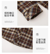 Equal Family Plaid Shirts Autumn Father Mother and Daughter Son Same Long Sleeve Tops Korean Vintage Parent-child Jacket Coat - Mein Shop