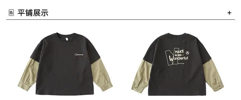 Fashion Family Long Sleeve T-shirt Parent-child Tee Korean Father Mother and Son Daughter Same Clothes Dad Mom and Baby Clothing - Mein Shop