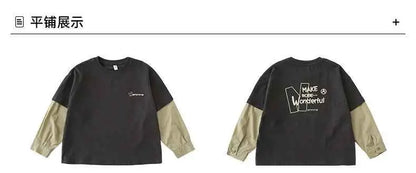 Fashion Family Long Sleeve T-shirt Parent-child Tee Korean Father Mother and Son Daughter Same Clothes Dad Mom and Baby Clothing
