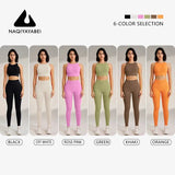 Yoga Clothing Set Women's High Waisted Leggings and Top Two Piece Seamless Fitness Exercise Clothing Fitness Workout Underwear - Mein Shop