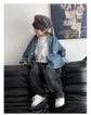 Family Cotton Denim Shirts Parent-child Fashion Clothes Mother and Daughter Jacket Korean Father and Son Same Stripe Coat Tops - Mein Shop