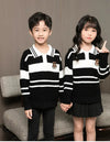 Sweater for The Whole Family Polo Knit Tops Fashion Mom and Daughter Child Girl Matching Jumper Dad and Son Baby Boy Knitwear - Mein Shop