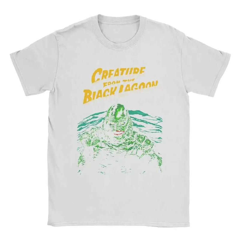 Men T-Shirts Creature From The Black Lagoon Creative Pure Cotton Tees Short Sleeve T Shirt Crewneck Tops New Arrival