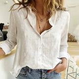 Women's oversized blouse - plain, long sleeves, button placket, plus size, spring shirt, cardigan, loose fit - Mein Shop