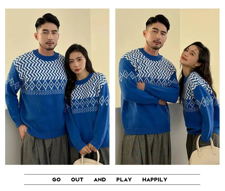 Knit Sweaters for The Whole Family Knitwear Winter Father Mother and Daughter Son Children Boy Girl Knitted Long Sleeve Pullover - Mein Shop