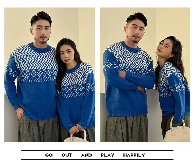 Knit Sweaters for The Whole Family Knitwear Winter Father Mother and Daughter Son Children Boy Girl Knitted Long Sleeve Pullover - Mein Shop