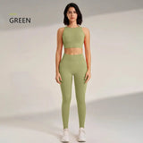 Yoga Clothing Set Women's High Waisted Leggings and Top Two Piece Seamless Fitness Exercise Clothing Fitness Workout Underwear - Mein Shop