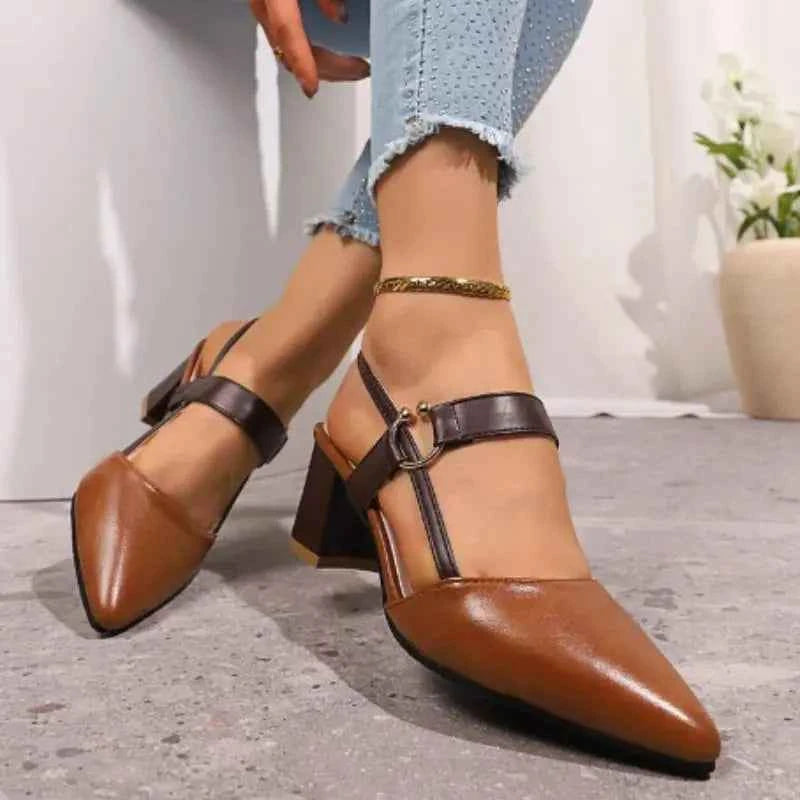 Women's Shoes Trend 2025 Shoe Genuine  Medium Heel Block Heels Mirror Luxury Designer Chunky Sandals Ladies Sexy Sandal