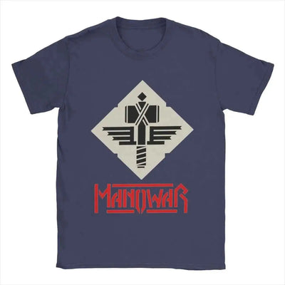 Men's T-Shirt Manowars Casual Pure Cotton Tee Shirt Short Sleeve T Shirts O Neck Tops 4XL 5XL