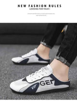 2025 New Men Slippers Trend Baotou Shoes for Men Summer Breathable Casual Shoe Vulcanized Flats Male Sneakers Half Slip-on Shoes