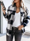 Shirts For Women Plaid Long Sleeve Button Up Shirt Collared Tops And Blouse 2024 Autumn Spring Fashion Loose Casual Black White - Mein Shop
