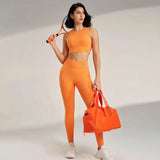 Yoga Clothing Set Women's High Waisted Leggings and Top Two Piece Seamless Fitness Exercise Clothing Fitness Workout Underwear - Mein Shop