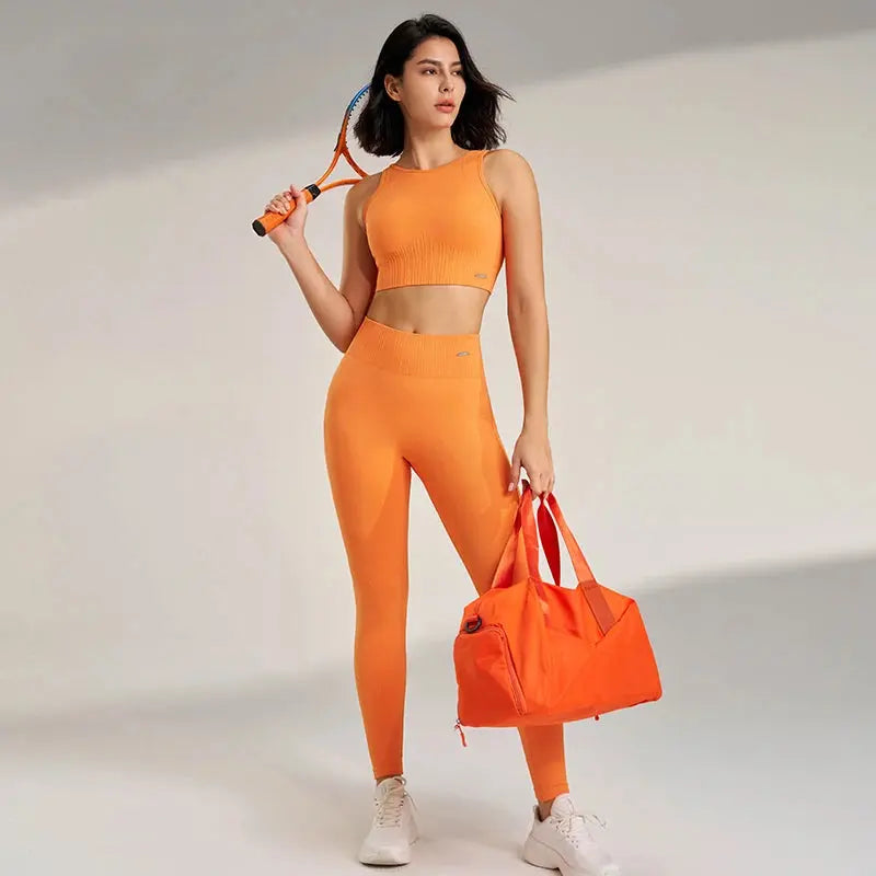 Yoga Clothing Set Women's High Waisted Leggings and Top Two Piece Seamless Fitness Exercise Clothing Fitness Workout Underwear - Mein Shop