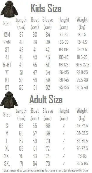 Family Matching Warm Clothes Winter Daughter Mother Thick Padded Coat Son Father Quilted Jacket Parents and Children Clothing - Mein Shop