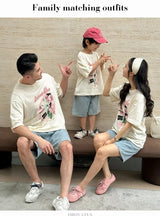 Family Matching Outfit Clothes Set For Summer Vacation Outerwear Beach Tshirt Shorts Clothing Suit Couple Kids Same Costume Wear - Mein Shop