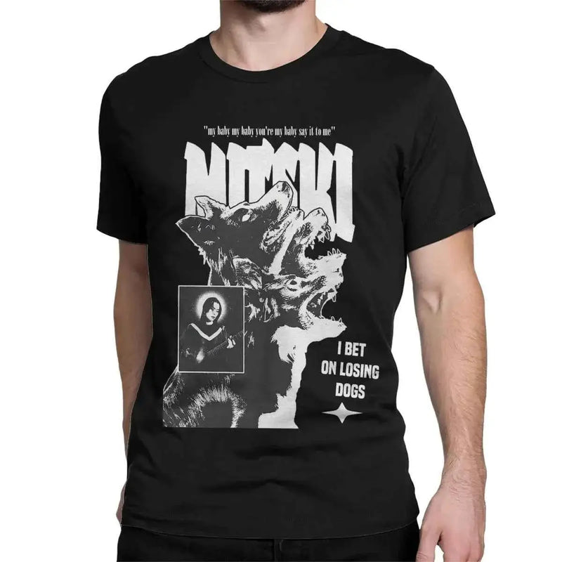 Men T-Shirts Mitski I Bet On Losing Dogs You're My Baby Say It To Me 100% Cotton Tee Shirt Short Sleeve T Shirt O Neck Clothes