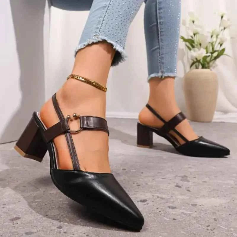 Women's Shoes Trend 2025 Shoe Genuine  Medium Heel Block Heels Mirror Luxury Designer Chunky Sandals Ladies Sexy Sandal