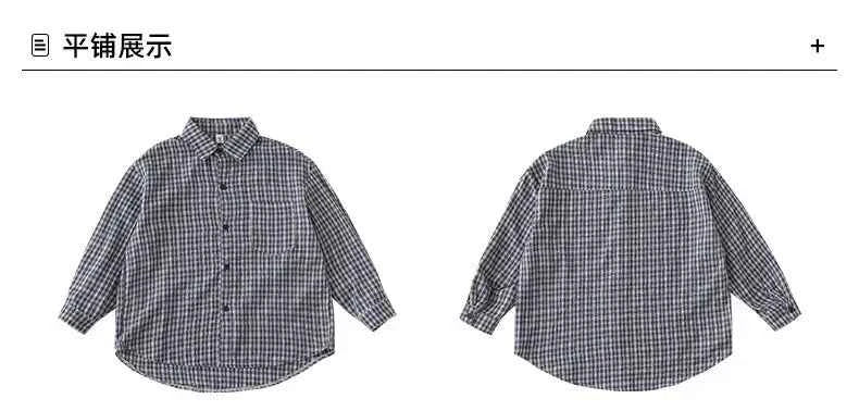 Matching Family Plaid Shirts Dad Mom and Boys Girls Fashion Clothes Korean Father Mother and Daughter Son Same Clothing Jacket